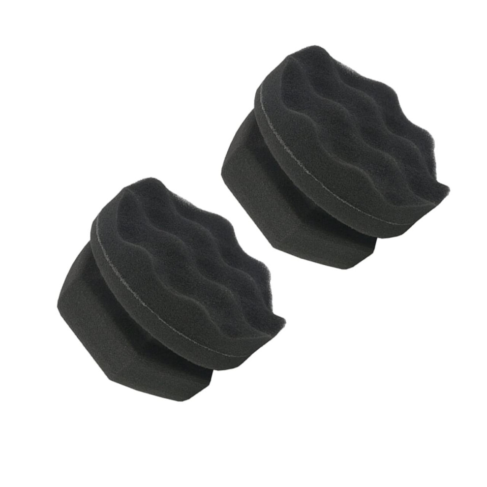 Wax Sponge 2-Piece Car Waxing Pads Wave Pattern Polishing Sponges High-Density Durable For Car Cleaning Black 9016109339850