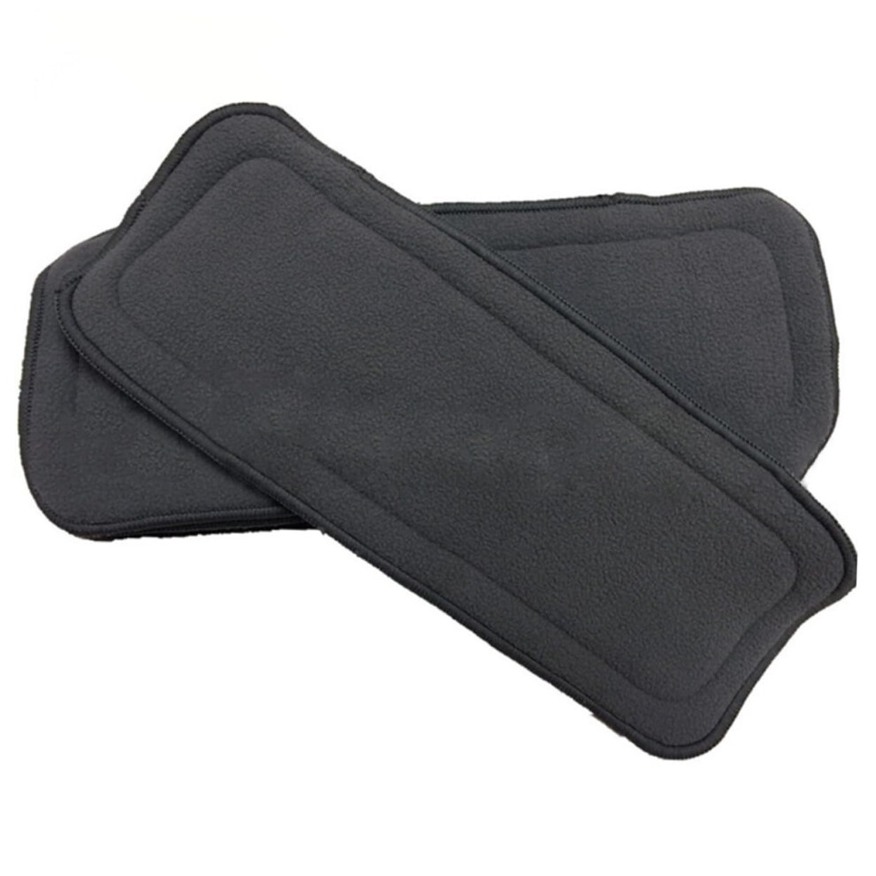 Nano Bamboo Charcoal Fiber Diaper Liners 10-Pack Reusable Washable Newborn Cloth Nappies Grey