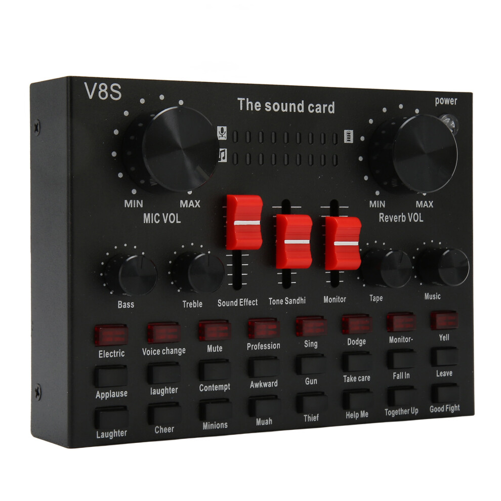 Bluetooth Live Sound Card V8s With 8 Modes, 16 Effects, 500Mah Battery Black 8101353555871