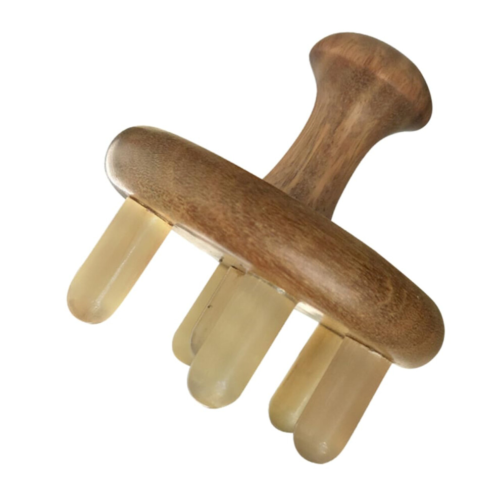 Horn Comb Sandalwood Scalp Massager Brush Hair Growth Comb Head Massage Tool Scalp Stimulator