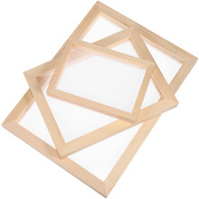 3 Stk. Papierherstellung Mit Holzrahmen Und