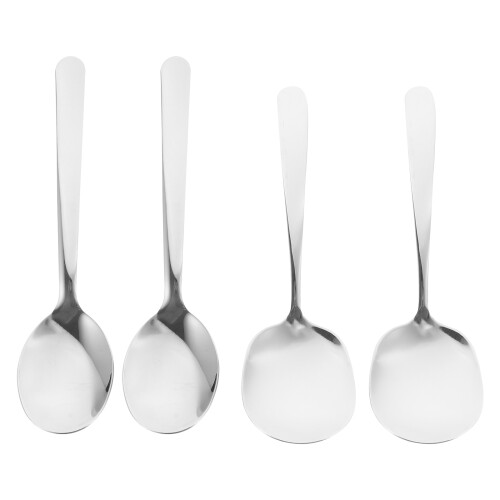 4Stk Große Schöpflöffel Reislöffel Silber 1