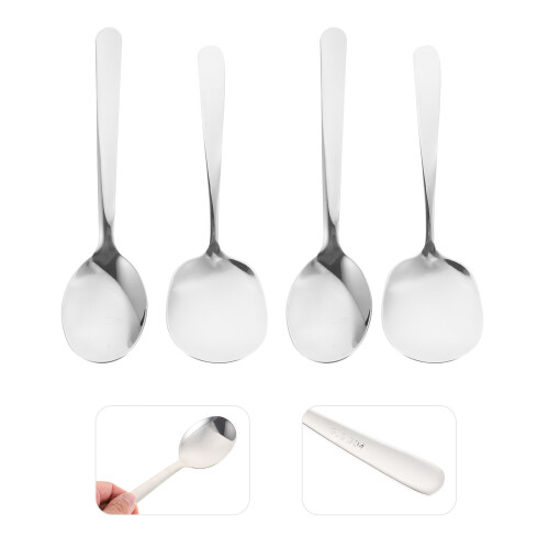 4Stk Große Schöpflöffel Reislöffel Silber 2