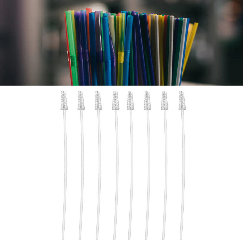 100pcs 17cm Plastic Straw Cleaning Brushes, Flexible, Individual Pack