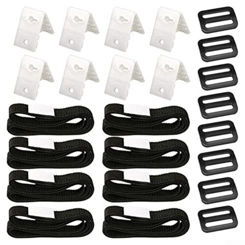 Pool Cover Attachment Straps Adjustable for Pool Reel Roller Solar Compatible 8-Piece Kit