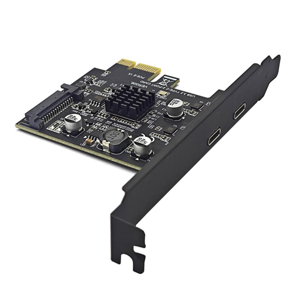 2Port Type-C Pcie Card: Pci Express 3.0 X1 To Dual Usb-C Expansion, Usb 3.2 Gen2 10Gbps Asm3142 Chip 9016109341167