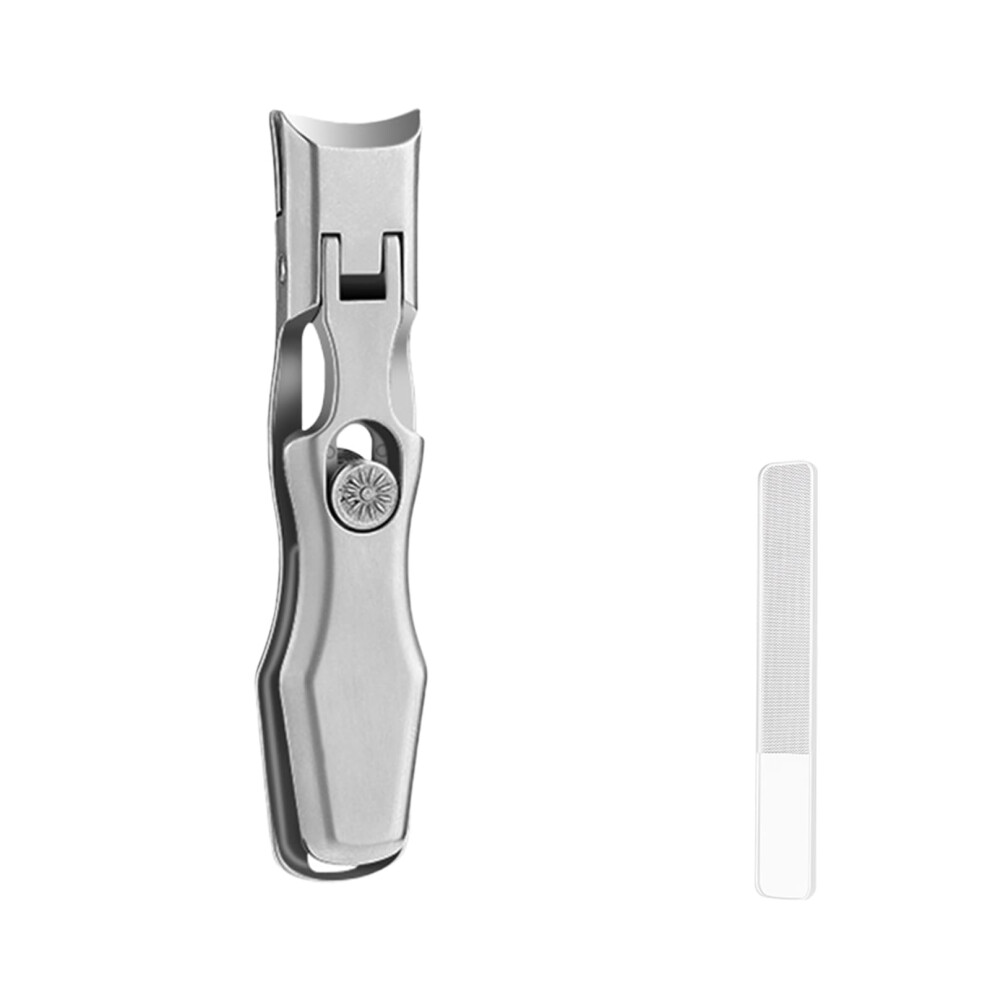 Silver Nails Cutter For Thick Nails Long Handle Wide Jaw Opening Splash Prevention Fingernail Cutter Trimmer Small Box