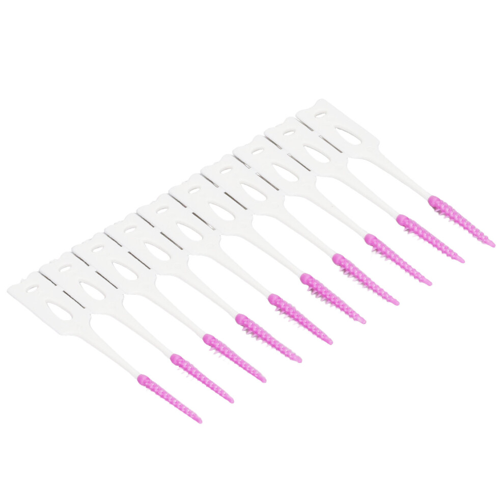 Purple 200Pcs Soft Silicone Interdental Brushes For Oral Care