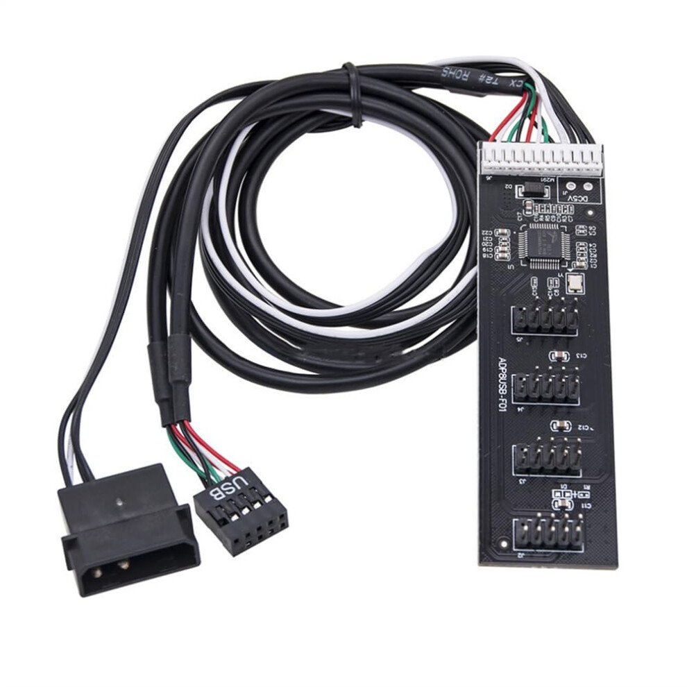 Usb2.0 Header Splitter Ide 9-Pin 1 To 4 Extension Hub Ide Interface Cable For Pc Mainboard Adapter 9393856257096
