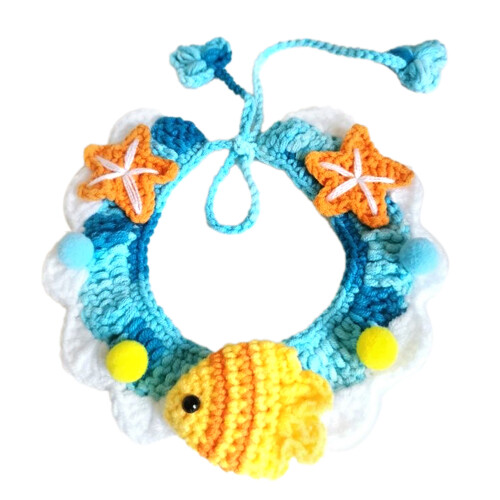Breathable Wool Knitted Pet Collar with Adjustable Rope, 30cm 1