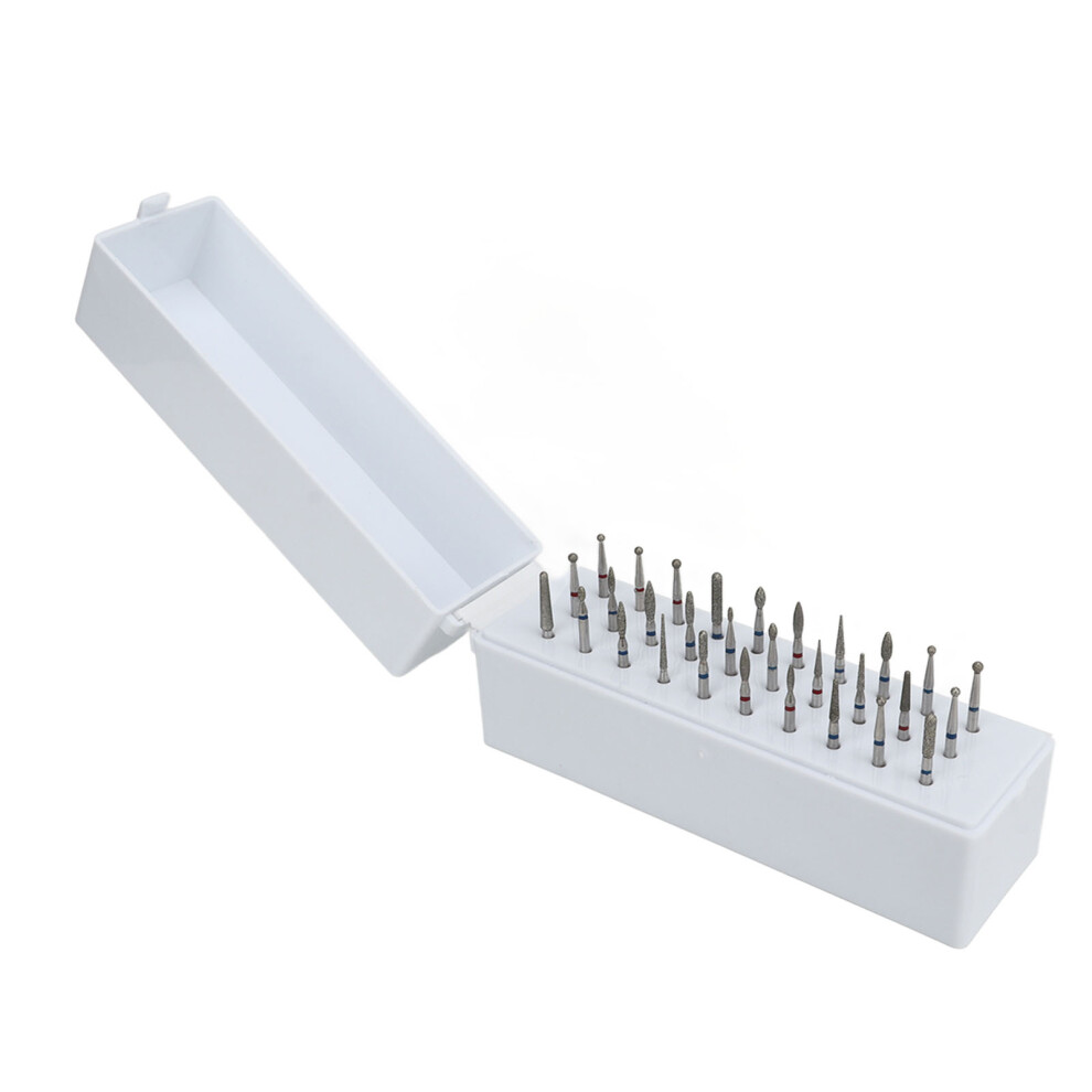 30 Holes Nail Drill Bits Set - Stainless Steel, Dustproof Organizer