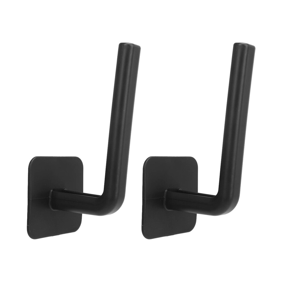 Black 2Pcs Adhesive Baseball Cap Rack Wall Hangers Strong Hold Drill-Free