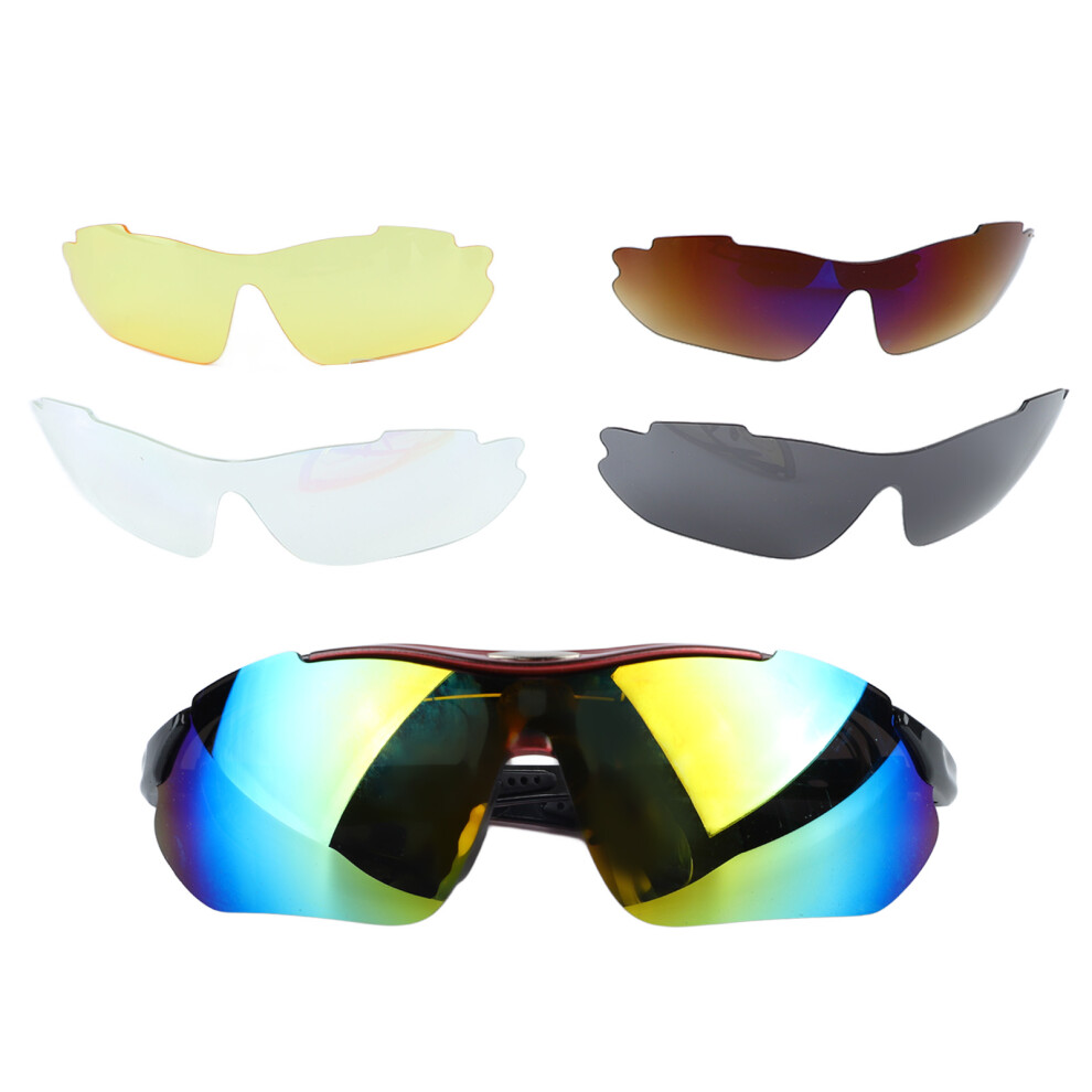 Sports Sunglasses with 4 Spare Lenses for Cycling Driving Fishing Travel PC-image-OPC-PKZPK5N-NEW