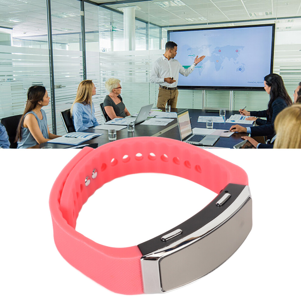 Recorder Watch 8Gb Hd Voice Recorder Bracelet For Meetings Pink 7901353570802