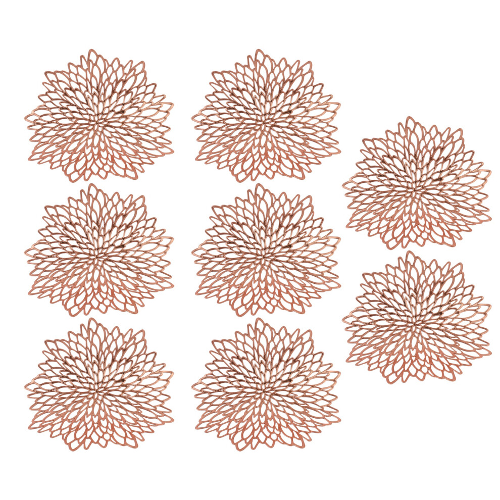 Rose Gold Table Mats Set of 8 - Durable PVC Insulated DÃ©cor-image-OPC-PKZPKDP-NEW