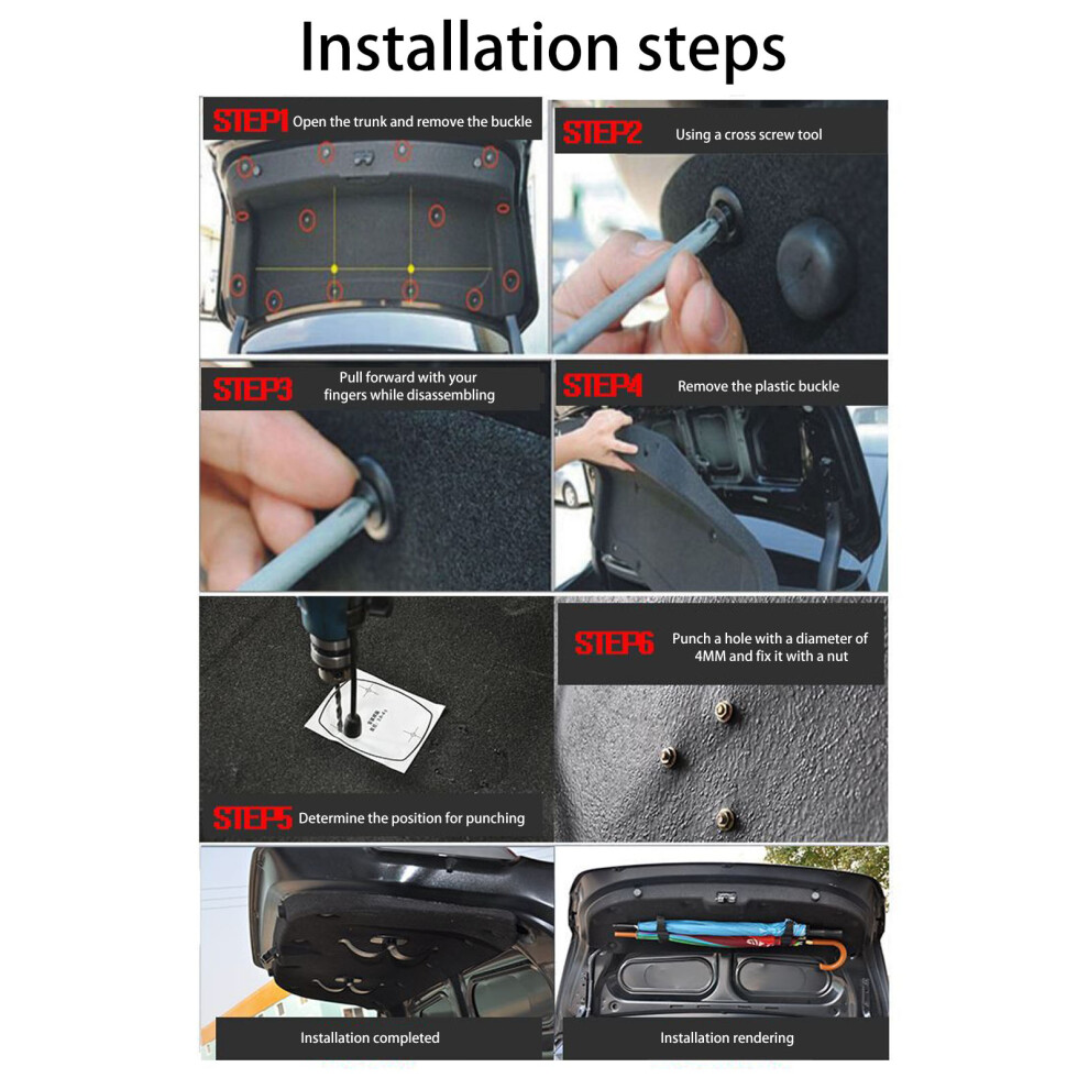 Premium Plastic Car Trunk Umbrella Hanger - Holds 2 Umbrellas 7621353573299