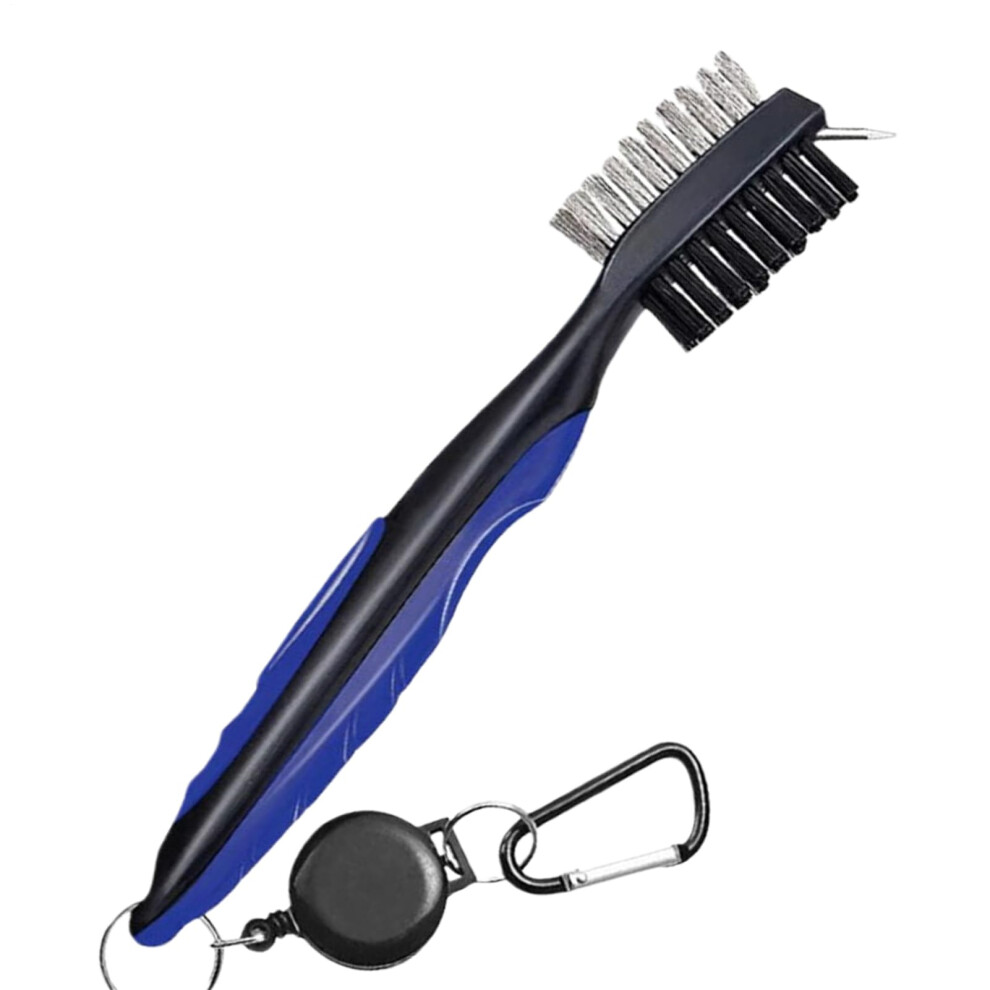 Golf Club Brush Groove Cleaner Heavy Duty with Retractable Zip-Line, Golf Ball Cleaner, For Maintenance Travel Cart Bag-image-OPC-PKZPN8P-NEW