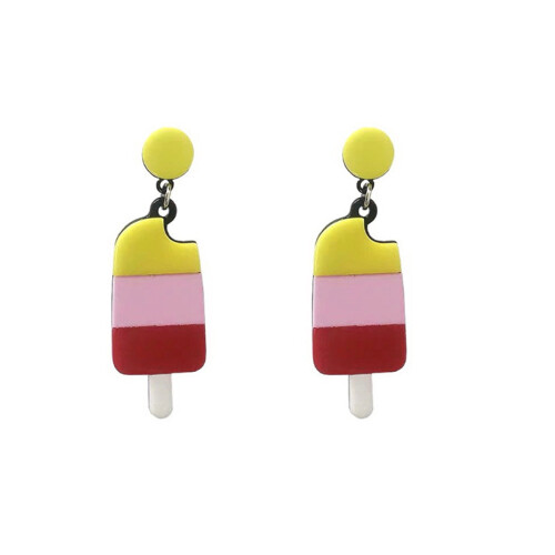 Multicolor Acrylic Silver Eardrop Comfortable Summer Jewelry