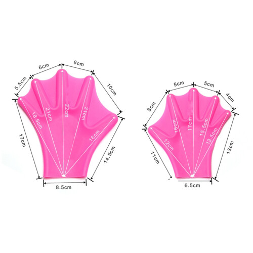 Ein Paar Silikon Schwimmhandschuhe Mit Flossen Für Wassertraining 1
