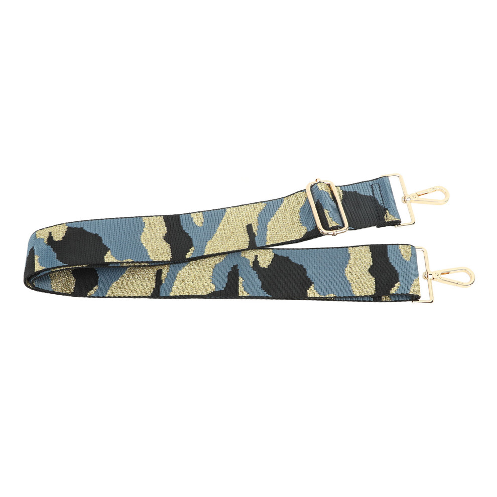 Camera Neck & Shoulder Strap Thick Nylon Jacquard Webbing For Dslr Blue/Gold 4971353575117
