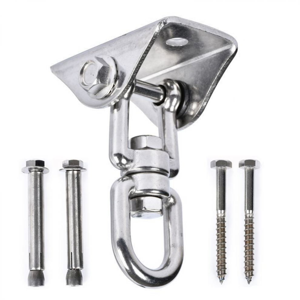 450Kg Capacity Stainless Steel 360 Rotating Ceiling Hook Swing, Swing Hook, Suspension Hook With Screw For Concrete Wood Sets Playground Porch Seat 9022594235140