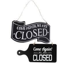 2Stk Open Closed Schild Für Geschäfte Café Beidseitig Holz