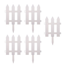 5 Sets Kunststoff Einfassungen Für Gartenzaun Blumenbeete Weiß