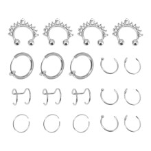 19-teiliges set falscher nasenringe piercing für frauen