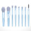8Stk. Make-up- -Set Mit Holzgriff Für Puder (Hellblau) 8