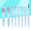 8Stk. Make-up- -Set Mit Holzgriff Für Puder (Hellblau) 9