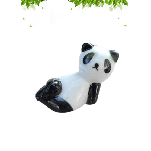 4 Keramik Panda Essstäbchenhalter, +Weiß