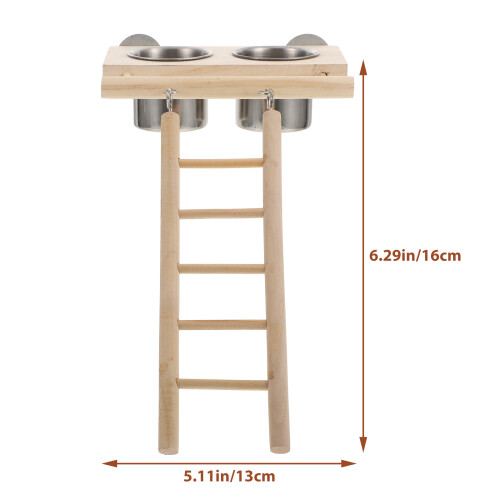 1 Set Papageientreppe Mit Futter- Und Wasserspender 1