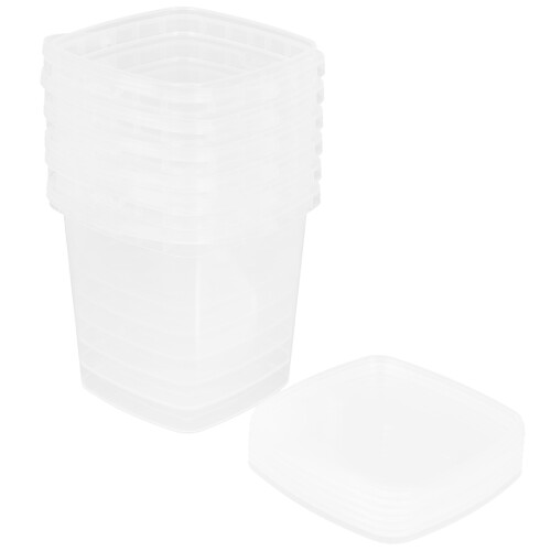 6 Eiscremeimer, transparente Eisbehälter, quadratische Eiskübel 1