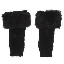 1 paar gebreide dames polsbanden, vingerloze handschoenen