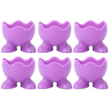 6 Stuks Silicone Eierkopjes Gekookt Ei (Willekeurige Kleur)