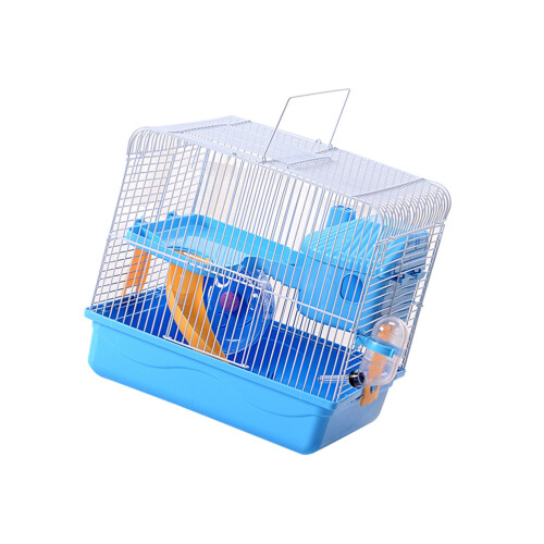 Cage Pet Bleue Compacte Double Couche Avec Accès Spacieux
