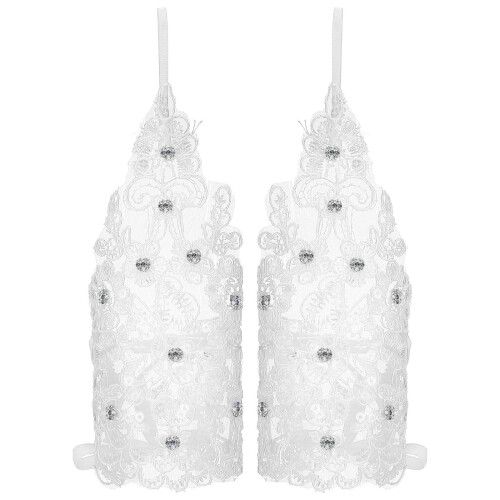 1 Paar Damen Spitzenhandschuhe Mesh Mit Gestickter 1