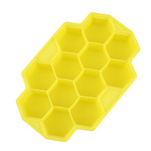 2Stk. 12 Fächer Bienenwabenförmige Eiswürfelform Mit Deckel Gelb