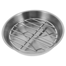 grillplatte edelstahl mit gitterrost, display-rack und backblech