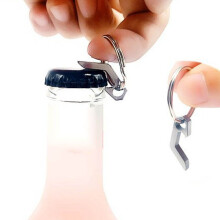 2Stk Mini Flaschenöffner Schlüsselanhänger Sechskant Silber