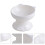 1Pc Ceramic Inclined Cat Feeding Bowl White 3