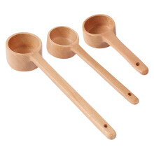 3Stk Griff Naturholz Löffel Für Kaffeebohnen Gewürze Suppen