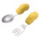 1Pair Kids Spoon and Fork Training Tableware Silicone Stainless Steel 4