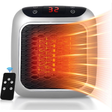 New Portable Heater, 800W Ceramic Plug in Heater, Space Electric Fan Heater with Remote Control, 12H Timer, LED Display, 2 Heat Setting