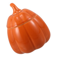 Orange Pumpkin Ceramic Soup Bowl with Lid Halloween Decor