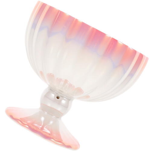 Pink High Base Ceramic Dessert Cup Ice Cream Holder for Kitchen