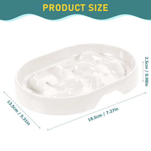 slow feeder cat bowl interactive raised design for slow eating 2