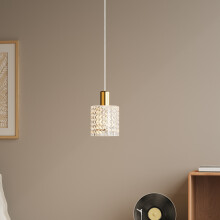 Iron Pendant Light with Glass Shade