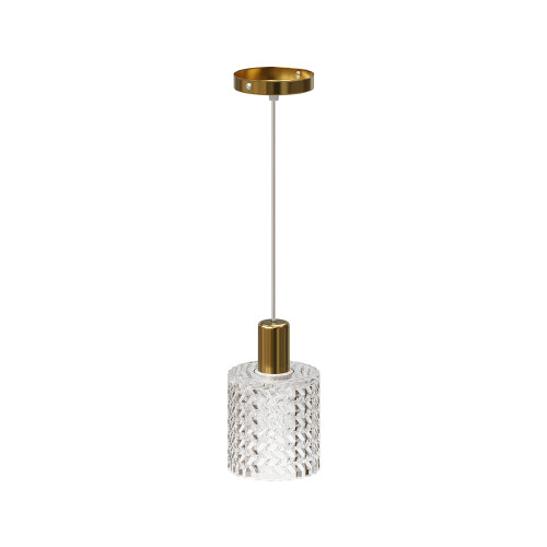 Living And Home Iron Pendant Light with Glass Shade 2
