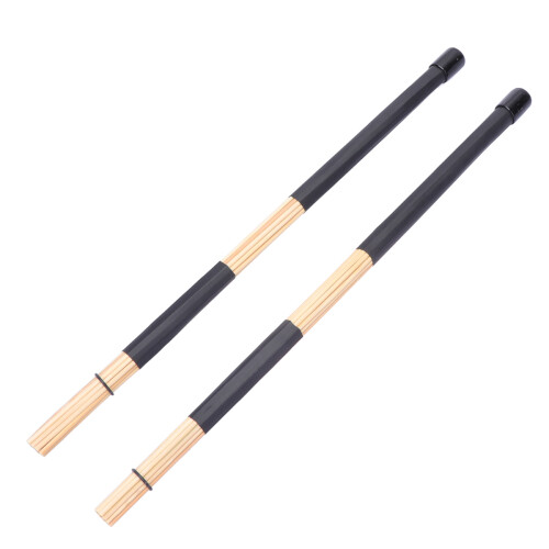 1Paar Robustes Bamboo Drumstick Set Schwarz Mit Rutschfestem Griff